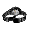 WINNER New Arrival Automatic Double Hollow Movement Folding Buckle Stainless Steel Luxury Men Watch